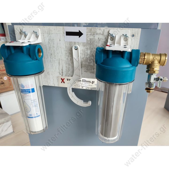Double Filter for softener's main feed 1" Made in Europe