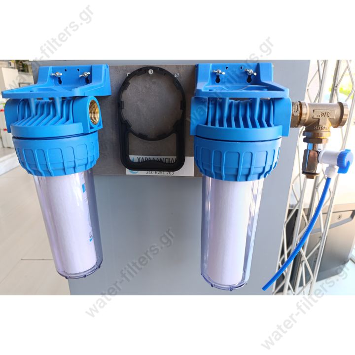Double Filter for softener's main feed 1" Made in Europe